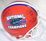 Chris Leak AND Urban Meyer Dual Autographed Florida Gators National Championship Logo Full Size Authentic Helmet with 2006 BCS MVP AND 06 NAT CHAMPS inscriptions