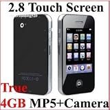 Black 2.8” Fashion Style USB 2.0 Touch Screen Real 4GB Media Player MP3 MP4 Player with FM Digital Camera Guide