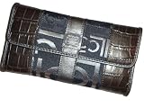 Liz Claiborne Checkbook Wallet Heritage Mosaic Flats Gunmetal & Amethyst