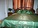 7p Green Floral Silk Sari India Bedding Bedspread Duvet King / Queen