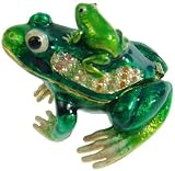 Green Frog Crystals Jewelry Trinket Ring Box