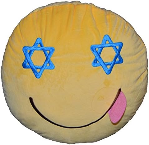 LG Emoji Pillow Throw Hanukkah Jewish Star David Chanukah TONGUE SIDE