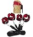 Ellis Black Bed Restraint System With Eye Mask Adjustable Mattress Bondage Restraints With Cuffs For Ankles and Wrists Fits Almost Any Size Mattress (Red)