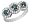 Blue & White Diamond Three Stone Ring 1.09 Carat (ctw) in 14K White Gold, Size 6