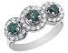 Blue & White Diamond Three Stone Ring 1.09 Carat (ctw) in 14K White Gold