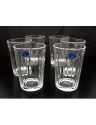 Kitchen: Russian Hot Tea Drinking Paneled Glass Granyoniy 200 ml for Hot/Cold Liquids fits Holder Podstakannik Vintage USSR Set of 6 - BELARUS