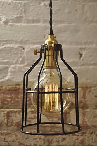 On/Off Switch Metal Bulb Guard Brass Pendant Light