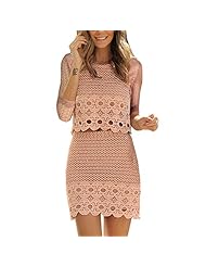 Lace Cocktail Spring Floral Print Cotton/Polyester Bodycon Dress/Mini Dress 