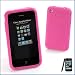 Electronics : Hot pink rubber case + screen protector - ideal for iphone & 3G