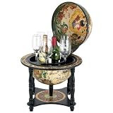 Kassel 13inch Diameter Italian Replica Globe Bar Old World 16th Century Nautical Map Finish