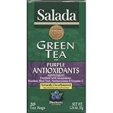 Salada Green Tea with Purple Antioxidants, Naturally Decaffeinated, 20 Tea Bags