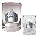 NHL Los Angeles Kings Rocks Glass & Square Shot Glass Set - Primary Logo