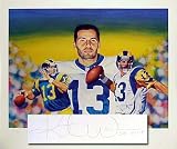 Kurt Warner Autographed St. Louis Rams Lithograph by Ben Teeter Inscribed SB MVP, Limited Edition of