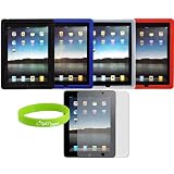 CrazyOnDigital 4 Sillicon Skin Cases Compatible with Apple iPad 2 2nd Generation 16GB 32GB 64GB 3G Wifi. CrazyOnDigital Retail Packge
