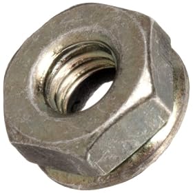 Stainless Steel 1050 Steel Bartite 8-32 Sealing Nut with 1010 Steel 0.381" OD External Lock Washer (Pack of 25)
