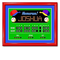 Game On Large Baseball Gloss Red Personalized Print