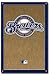Milwaukee Brewers (New Logo) Gold Wood-Mounted Sports Poster Print - 24