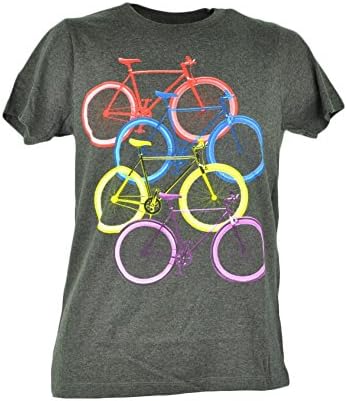 Fifth Foundation Fixies Fixed Gear Colored Bikes Bicycle Grey Tshirt Tee
