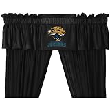 Jacksonville Jaguars Locker Room Ruffled Valance with Drape by Sports Coverage