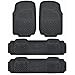BDK Heavy Duty VAN SUV Rubber Floor MATS - 4 PCS, 3 Rows, Universal Fit