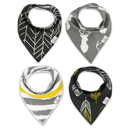 Baby Bandana Drool Bibs for Drooling and Teething 4 Pack Gift Set For Girls and Boys - Extra Absorbent Organic Cotton