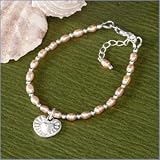 My First Set of Pearls Heart Baby Bracelet (Color=Peach Pearl,Size=6 inches (5 - 8 years))