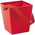Red Cardboard Bucket W/Ribbon Handle (6 Pcs) - Bulk [Toy]