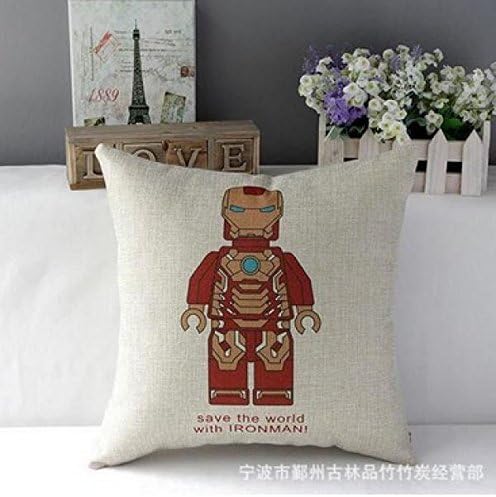 Super Heros Cartoon Pillow Cushion Cover Pillow Ironman Figure by Prapada