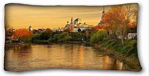 Custom ( City torzhok tver region evening images sunset river reflection autumn russia ) Pillowcase Standard Size 20"X36" Design Pillow Case Cover suitable for Full-bed PC-Purple-20565