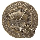 Outdoor Thermometer Clock - Bass ( Bronze ) ( 14 &acute; H x 14 &acute; W x 2D ) - B000Y071YY