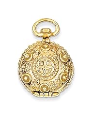 14k Yellow Gold Round Fancy Domed Locket. Metal Wt- 12.57g