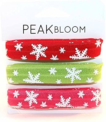 Fold Over Elastic (FOE) 5/8" 'Pink Christmas' Bundle 6 Yards by Peak Bloom