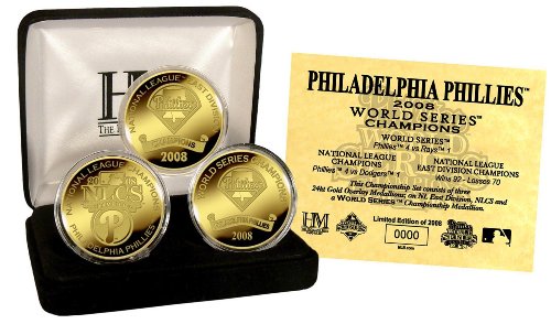 Buy Philadelphia Phillies 2008 World Series Champions 24KT Gold 3-Coin Set by No manufacturer
