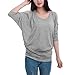 Allegra K Women Batwing Sleeve Cut Out Shoulder Loose Tops Casual T Shirts