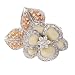 Jewelry : C.Z. Diamond Platinum Plated Off-White Enamel Flower Pin/Pendant