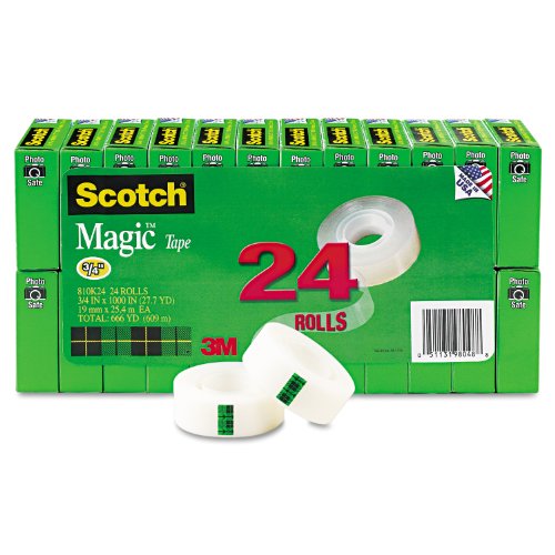 Scotch 810K24 Magic Office Tape Value Pack, 3/4 Inch x 1000 Inches, 1-Inch Core, Clear