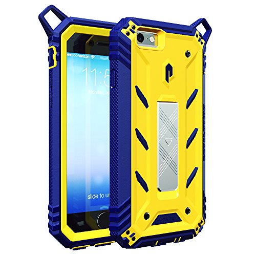 iPhone 6S Case, POETIC Revolution [Premium Rugged] Protective Case with [Landscape Stand Feature] [Shock Absorption & Dust Resistant] for Apple iPhone 6 /iPhone 6S Yellow/Blue
