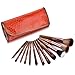 Glow 12 Make up Brushes Set in Brown Case