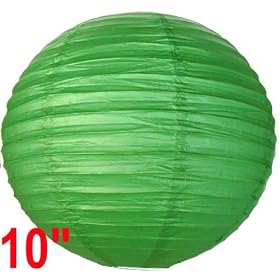 Green Chinese Japanese Paper Lantern Lamp 10 Diameter - Just Artifacts Brand by Just Artifacts
