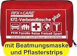 Produkt-Bild: RFX + Care FA200-5320716 KFZ-Verbandtasche rot, Inhalt nach DIN 13164 &sect; 35h STVZO + Beatmungsmaske + Pflaster + EXTRAS