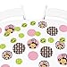 Big Dot of Happiness Pink Monkey Girl - Baby Shower or Birthday Party Giant Circle Confetti - Party Decorations - Large Confetti 27 Count