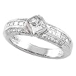 14K White Gold Diamond Engagement Ring - 1.20 Ct.