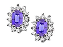 2.60 cttw Genuine Tanzanite Earrings - 14kt White or Yellow Gold LIFETIME WARRANTY