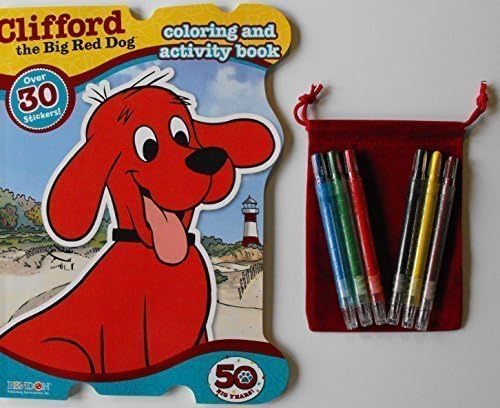 Clifford The Big Red Dog Bundle-BC- 64 Page Shaped Coloring &amp; Activity Book With Stickers Plus...