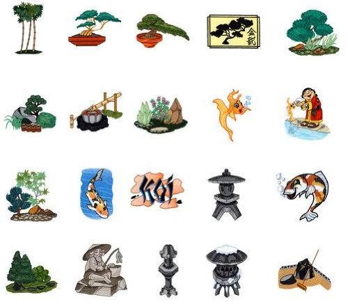 Brother PES Embroidery Machine Card ASIAN GARDENS 