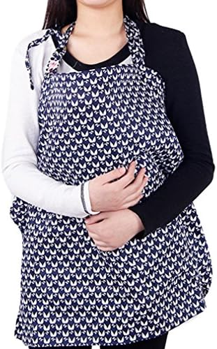 Avitalk Udder Cover Women Breastfeeding Large Apron Nursing Safety Cover-Dark Blue