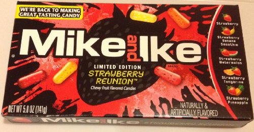 Mike and Ike Limited Edition Strawberry Reunion Candy 5 oz (Pack of 6)