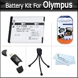 Battery Kit For Olympus VG-140 VG-145 VG-130 VG-120 VG-110 Digital Camera Includes Replacement Extended (800mAh) LI-70B Battery + LCD Screen Protectors + USB 2.0 High Speed SD Card Reader + Mini Tabletop Tripod + MicroFiber Cleaning Cloth