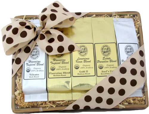Occasion Graduation Wedding Hawaiian Coffee:All Occasion, Graduation, Wedding, Kona Hawaiian Coffee Gift Sampler, Ground Coffee, Brews 60 Cups