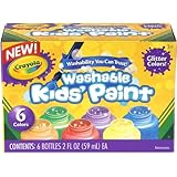 Crayola Washable Glitter Paint, 2-Ounce, 6 Count